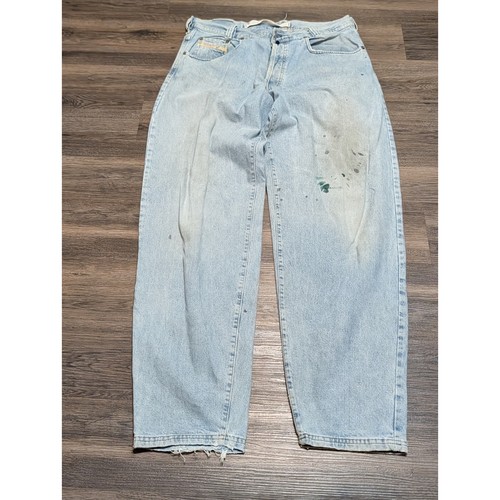 Diesel, Diesel Saddle Relaxed Tapered Jeans Mens 38 Light Wash Button Fly Vintage 90s