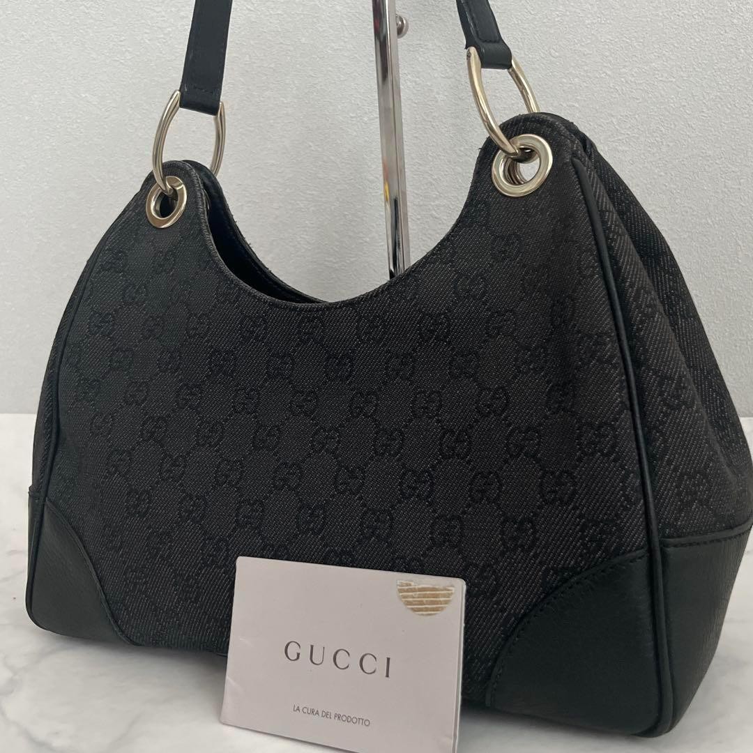 Gucci GG Canvas Leather Shoulder Bag 10x11x5 Preowned