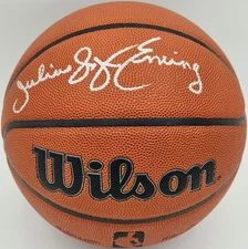 SALE! Julius Dr. J Erving Auto Auth Series Indoor Outdoor Basketball 76ers BAS