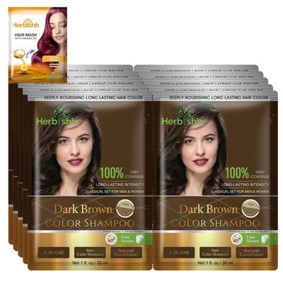 Natural Hair Color Shampoo for Gray Hair - Argan Hair Mask, Travel Size, Long...