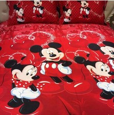 Mickey Mouse 3PC Duvet Cover Set Reversible, Queen Size, Zipper Closure