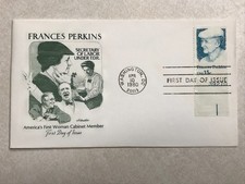 FD92 FDC First Day Cover Frances Perkins FDR Secretary of Labor 1980 Wash. DC