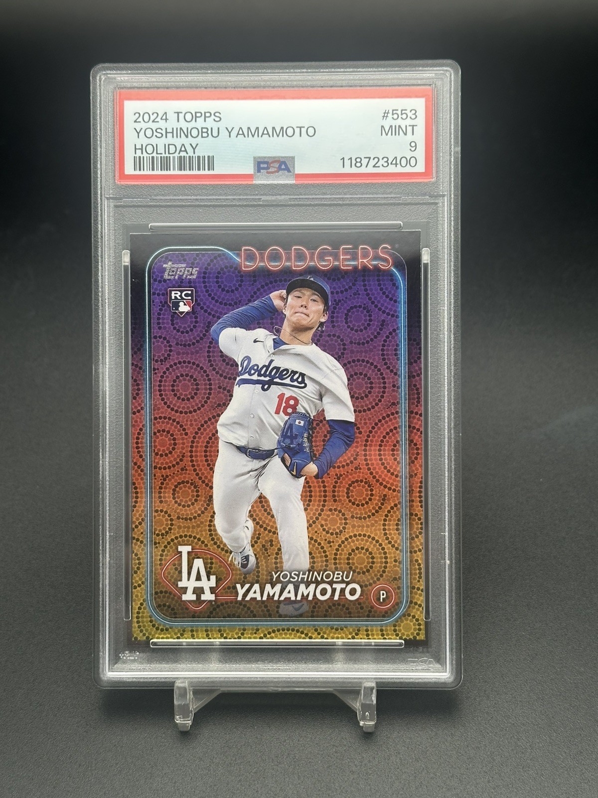 2024 Topps Series 2 Yoshinobu Yamamoto #553 Holiday (RC) PSA 9