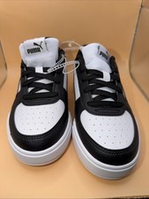 PUMA Kids Boys Caven 2.0 Lace Up Sneakers Shoes Casual - Black And White New