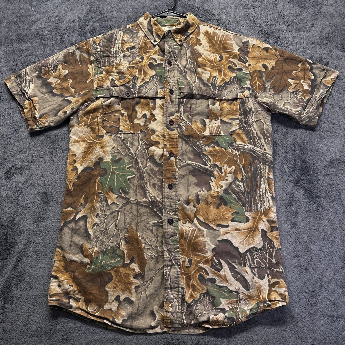 Vintage RedHead Camo Shirt Mens Large Advantage Timber Short Sleeve Button Down View 2