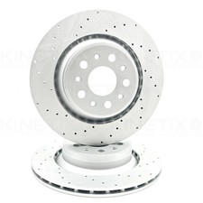 PER MASERATI LEVANTE GHIBLI QUATTROPORTE COPPIA DISCHI FRENO POSTERIORE FORATI 330mm