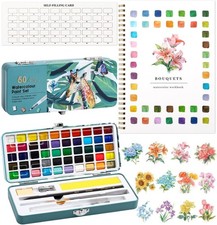 Watercolor Workbook, Water Coloring Book, 12 Different Patterns of Original D...