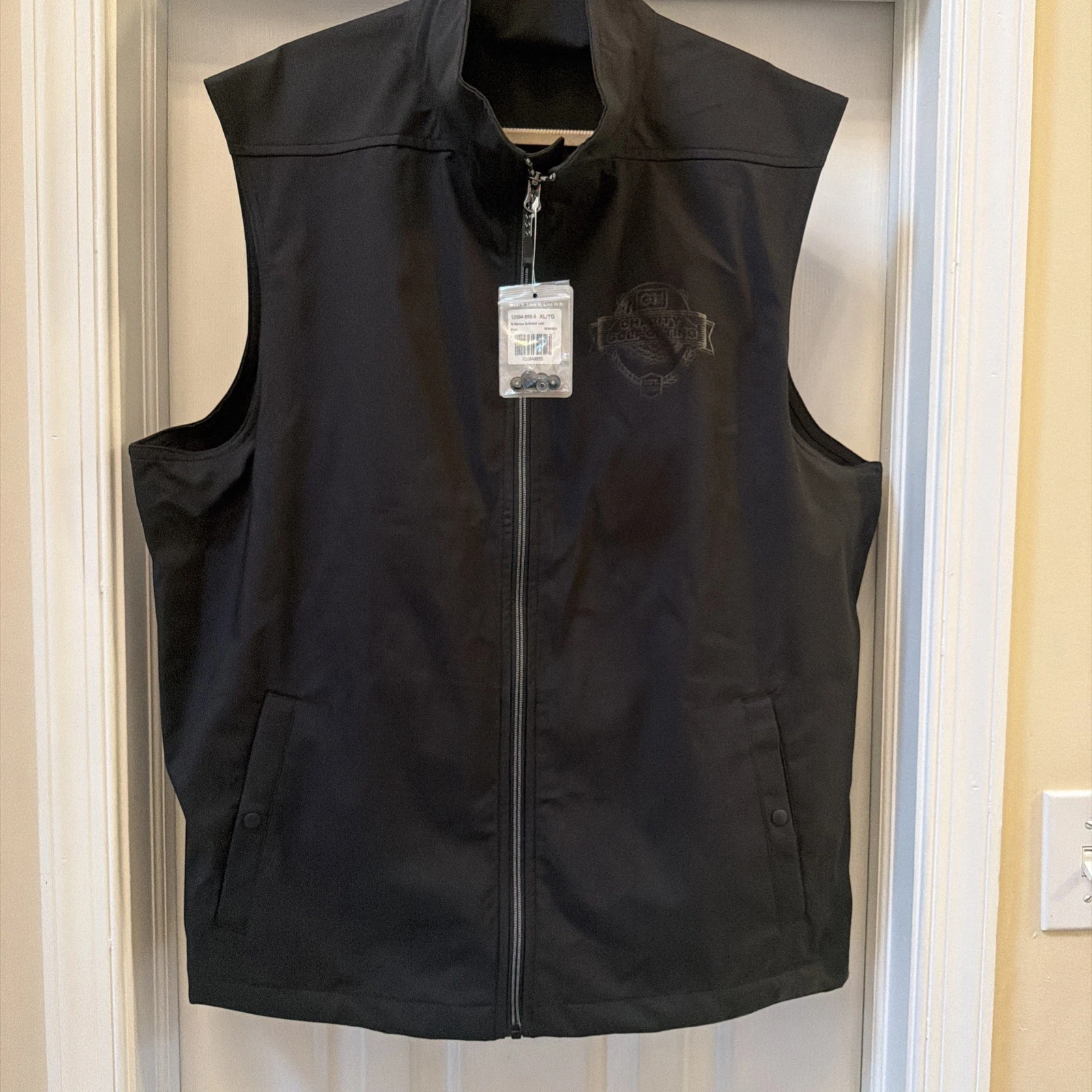 NWT Trimark Men XL Softshell Vest Black G.H. Charity Golf Full Zip EST 1992