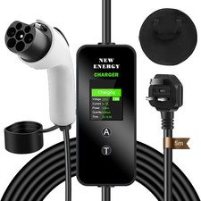 EV Charging Cable Type 2 UK Plug 3 Pin Home Electric Vehicle Car Charger 13A NEW