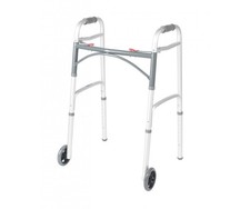 Drive Medical Deluxe Two Button Folding Walker with 5" Wheels