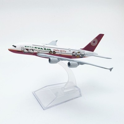 EVA Air Airways Airlines Die Cast Model Airbus A380 Airplane HELLO KITTY Pink