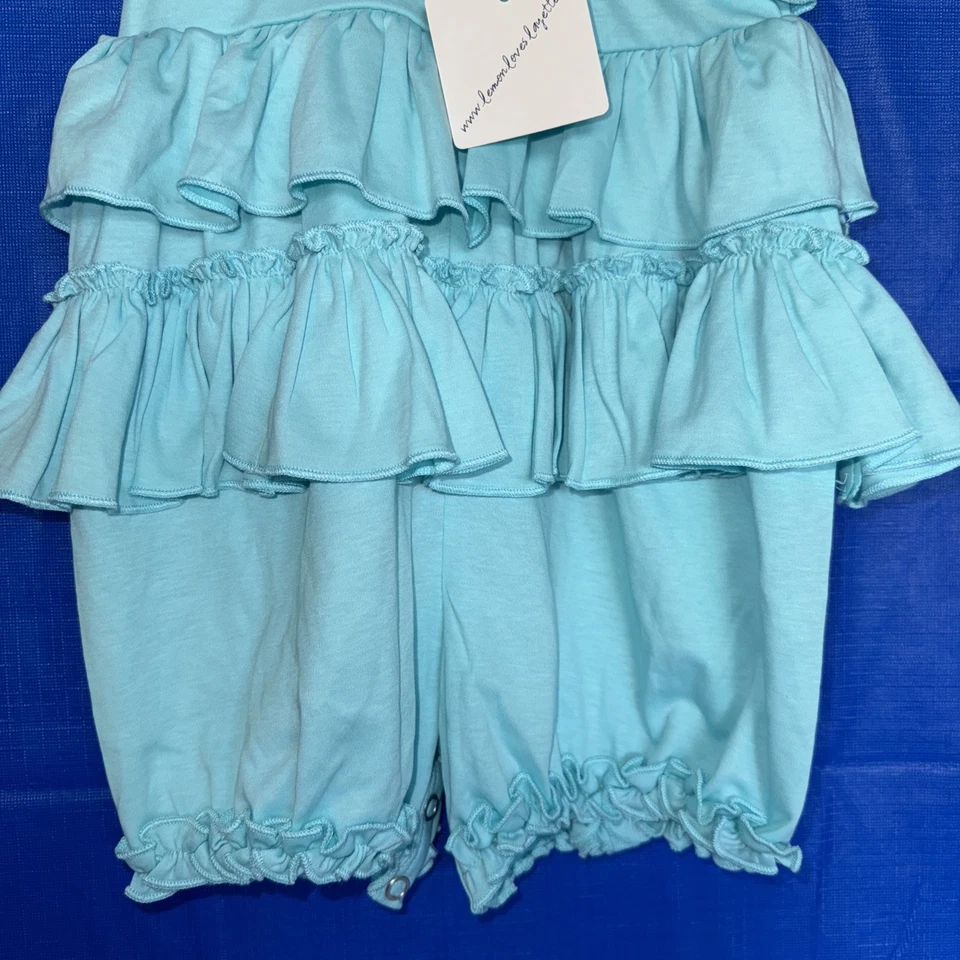 Nuevo con etiquetas Mameluco Teal Boutique Lemon Loves Layette Lotus Bebé Niña 12-18 Meses #127 Foto 4 de 4