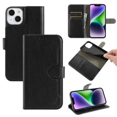 Premium Leder Flip Wallet Case für iPhone 17,16,15,14,13,12 Z Fold S25 S24 S23