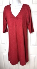 HORNY TOAD & Co Rosalinda Dress Orange Red Organic Cotton A-Line Shift Sz Large