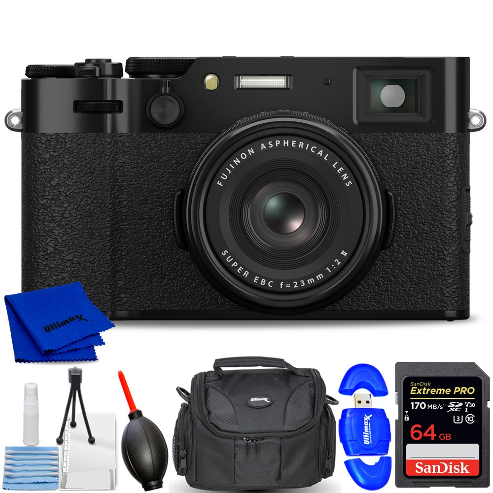FUJIFILM X100VI Digital Camera (Black) 16821913 - 7PC Accessory