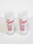 Set 2 Vintage Planters Punch Frosted Glasses Rum Cocktail Jamaica 7"