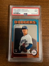 2024 Topps Heritage Chrome Yoshinobu Yamamoto RC #553 #'d 650/699 PSA 9 MINT