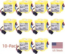 10X BR-2/3AGCT4A 6V PLC Battery For FANUC A98L-0031-0025 CNC Mahine w Black Plug
