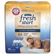 FitRight Fresh Start Disposable Underpads 30" x 36" 10 Count Bed Pads for I...