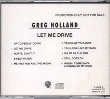 Greg Holland Let Me Drive CD USA Warner Bros. 1994 promo with rear insert