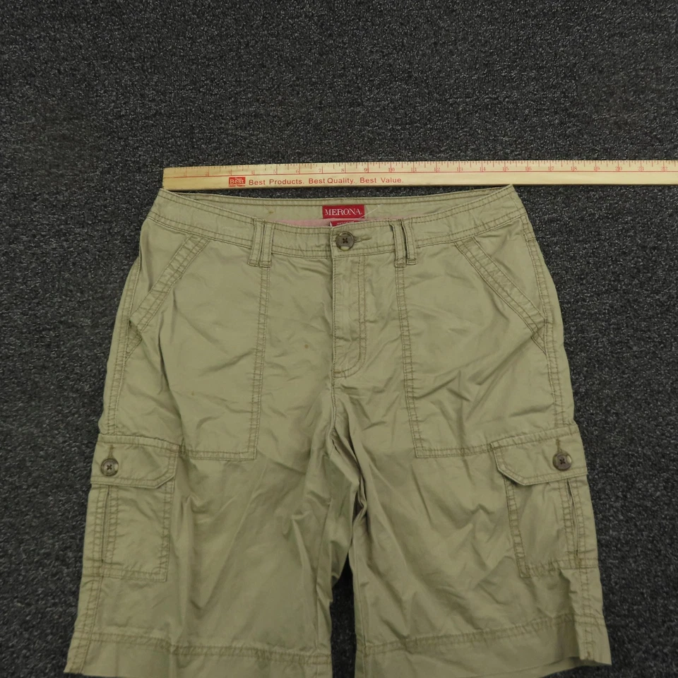Merona Cargo Shorts Womens 8 Khaki Tan Pockets Outdoor Casual Utility Summer - Image 3 of 4