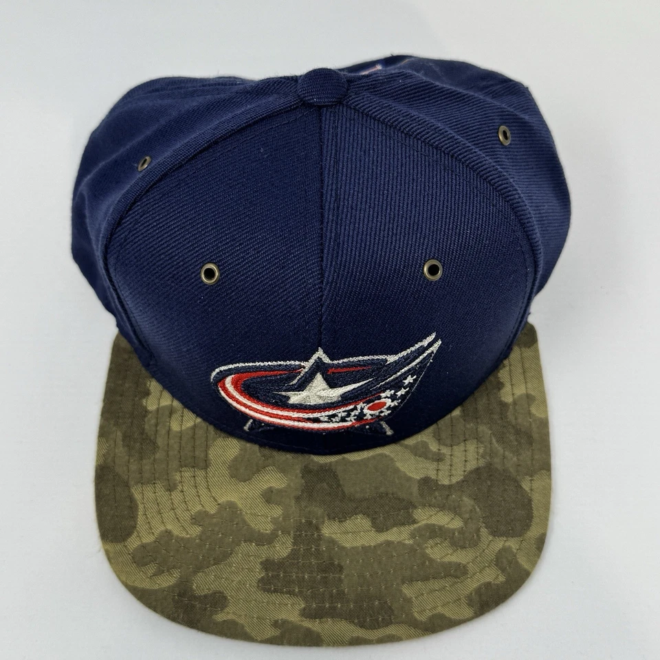 Columbus Azul Chaquetas Ajustable OSFA Azul Camuflaje Snapback Gorra Para Hombre NHL NUEVO CON ETIQUETAS Foto 2 de 4