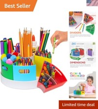 Compact Crayon Storage Caddy with Rotating Design - Perfect for Classroom Use
