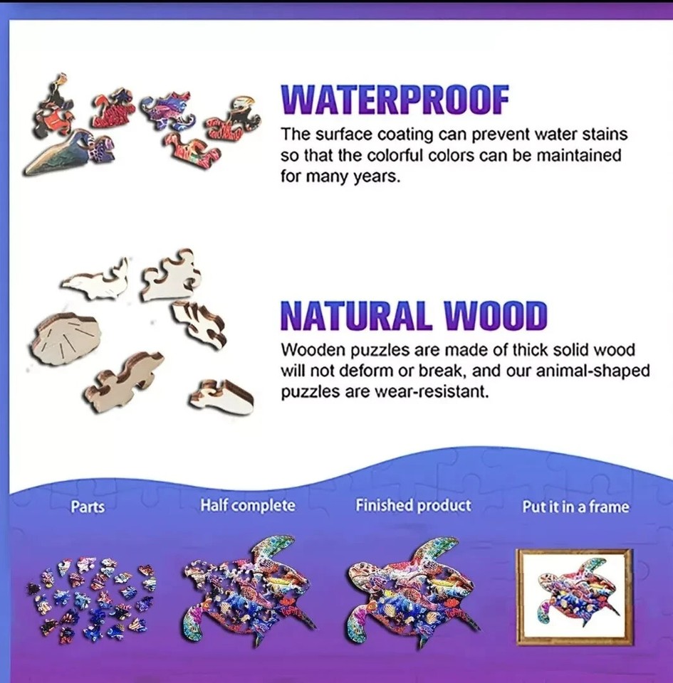 NEW Sea Turtle Wooden Puzzle 125 pieces Sealed eBay
