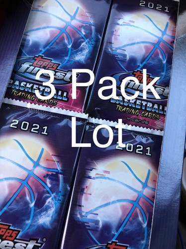 3 Packs 2021 Topps Finest Basketball (Box Fresh) 4 Cards/Pack - Picture 1 of 5
