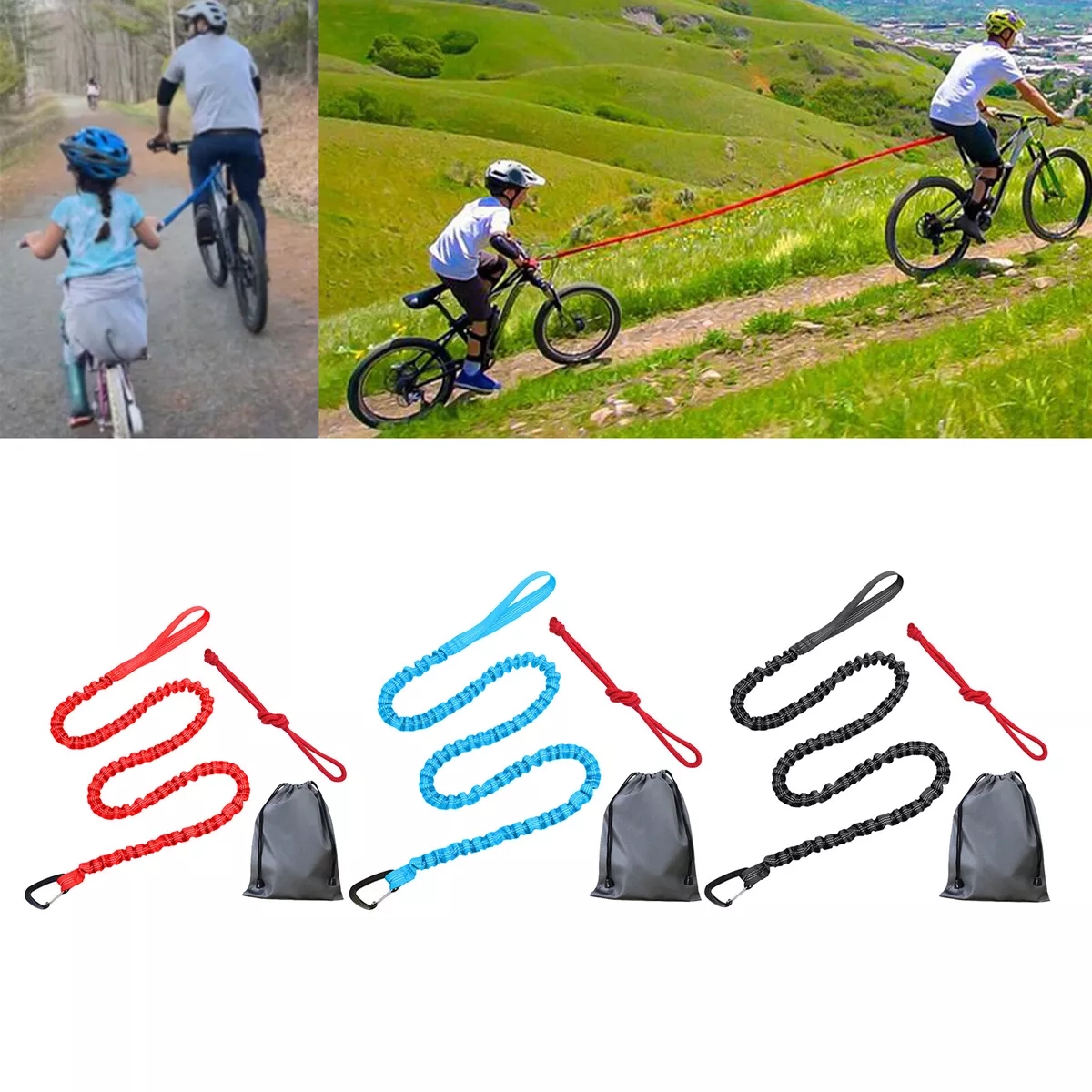 Bike Tow Rope Bungee Mountain Bicycle Pulling Strap Cycling