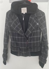 Habitual Girl Lyla Plaid French Terry Hoodie Zip Jacket Sz16