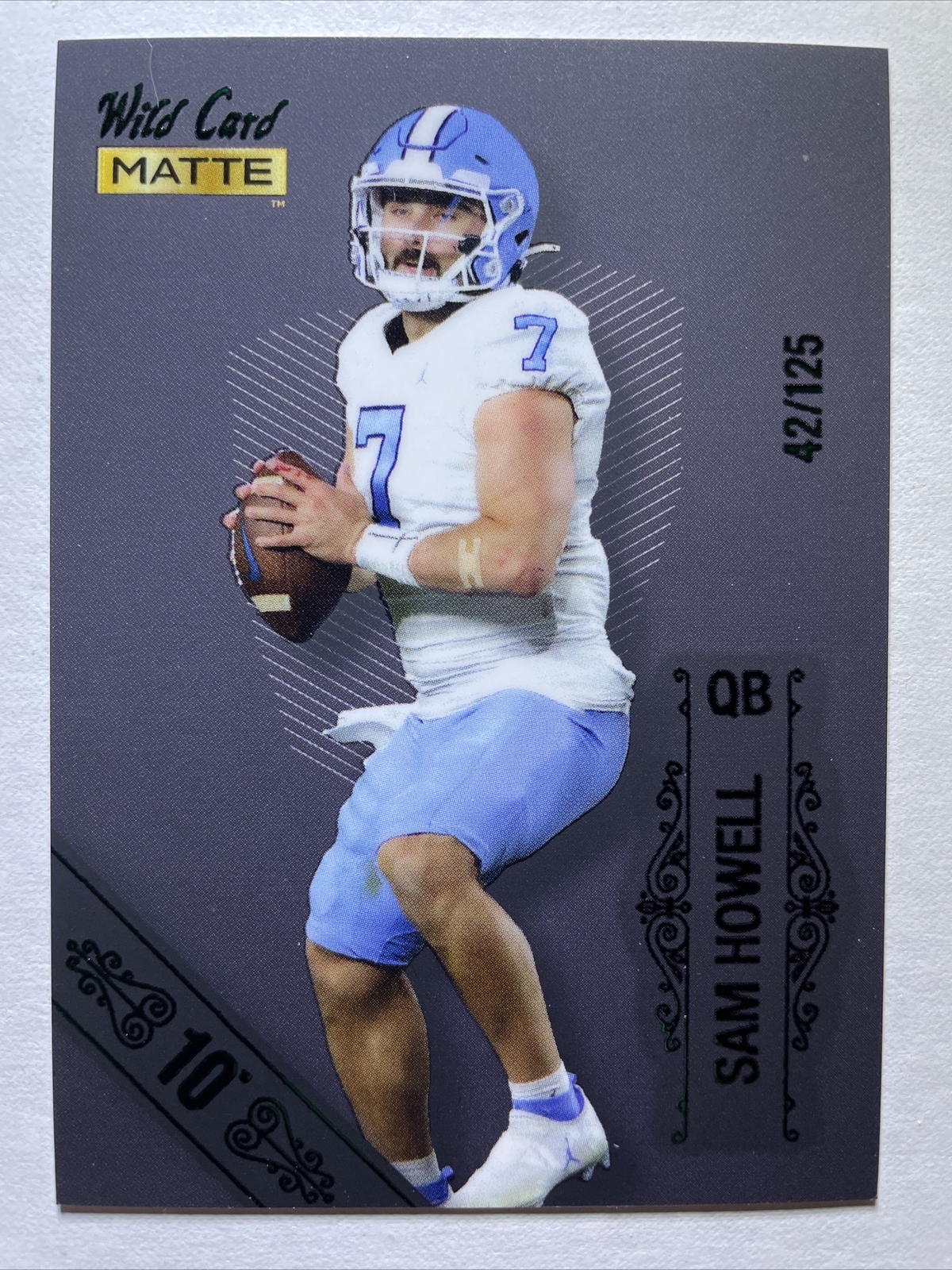 2022 Sam Howell RC- WILD CARD MATTE 10 Points Black W/ Green Foil 42/125