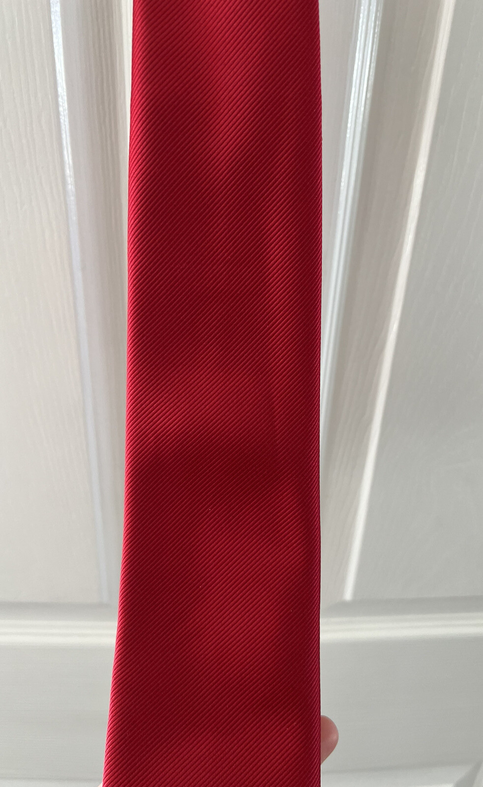Joseph & Feiss Gold Solid Red Polyester Neck Tie - image 1