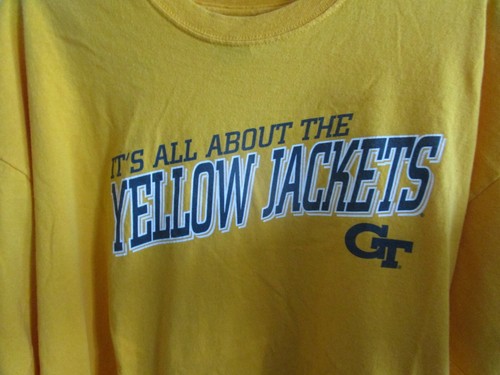 Georgia Tech yellow jackets T-Shirt Size 2XL Yellow Graphic OVB Heavy Cotton - Imagen 3 de 8