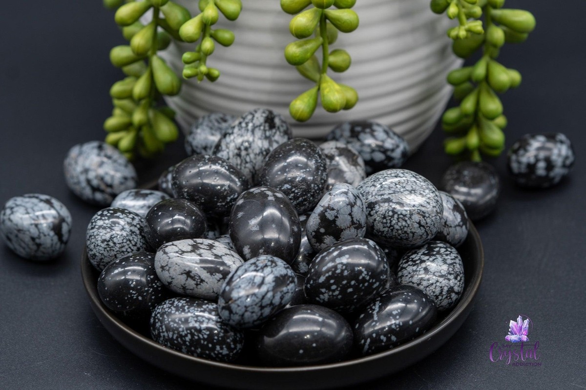 Snowflake obsidian Eggs 50-70mm - Price per Gram - NEW1021