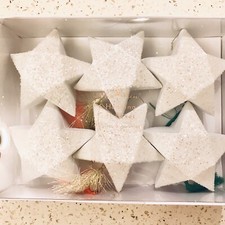 6 Silver Star Gift Treat Boxes With Tassels Christmas Tree Hanging Decorations