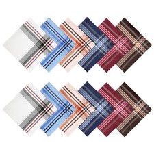 12 Pack Men's Handkerchiefs Classic Handkerchiefs for Men Pocket Square Assor...