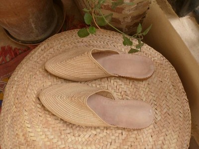 raffia mule sandals