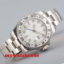 40mm Tandorio White Dial NH34A GMT Ceramic Bezel Sapphire Automatic Mens Watch