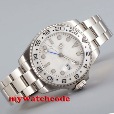 40mm Bliger White Dial NH34A GMT Ceramic Bezel Sapphire Automatic Mens Watch