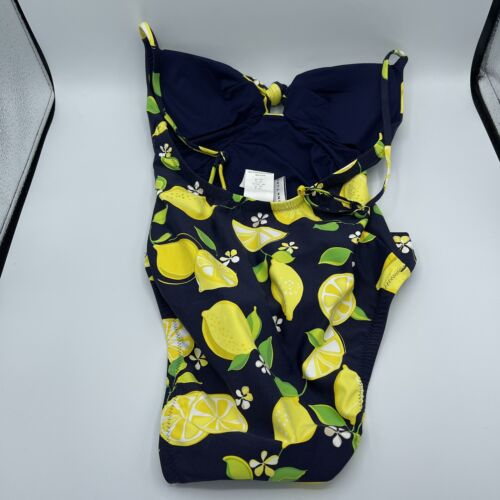 Trina Turk Women's High Leg Tie Front One Piece Swimsuit, Lemon Love, 2 - Picture 4 of 12