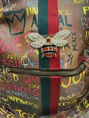 Alba Tan/Multi Color Graffiti Queen Bee Striped Convertable  display picture 2