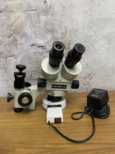 MEIJI TECHNO EMZ-5 Zoom Stereo Microscope SWF10X with accessories D4