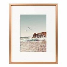 Aluminum Photo Frame for 5x7 Photos with Mat or 8x10 without Mat Real Glass