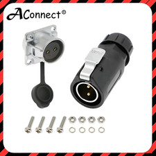 M20 Outdoor 2 Pin Waterproof Connector Panel Mount Male Plug and Female Socket