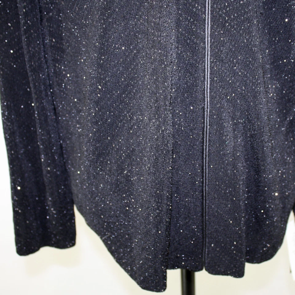 Suéter cárdigan con cremallera almohadillas para los hombros con cuentas brillantes Alex Evenings para mujer 1X Foto 3 de 4