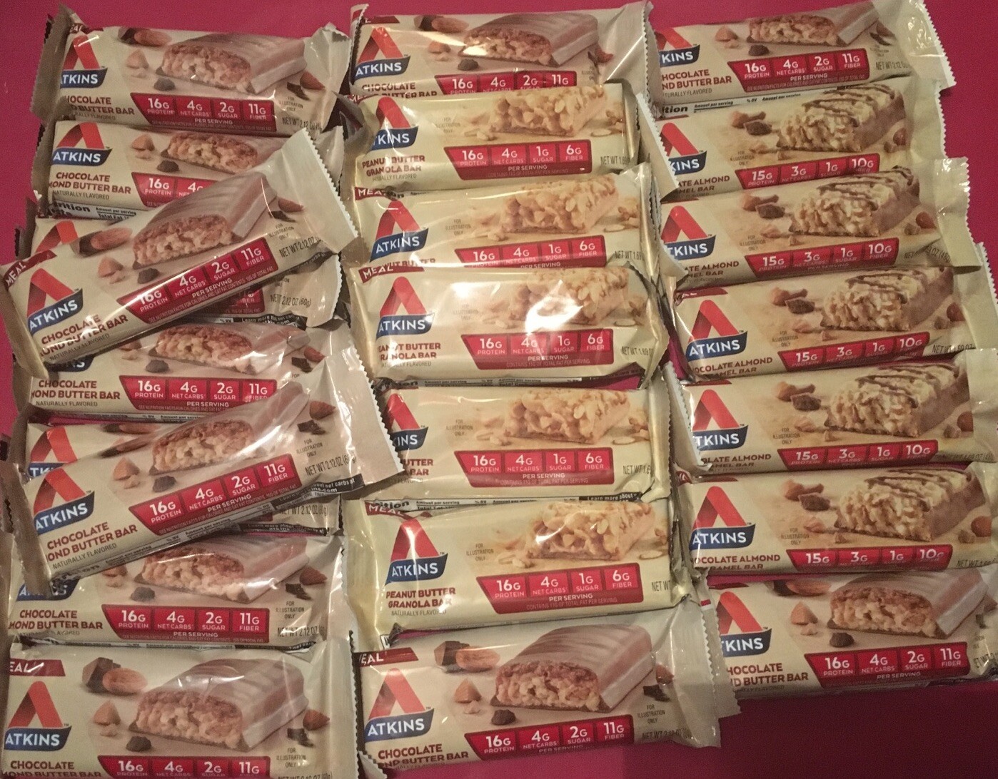 100 ATKINS Protein Bar Variety Meal Snack Bulk Mix Treat Chocolate