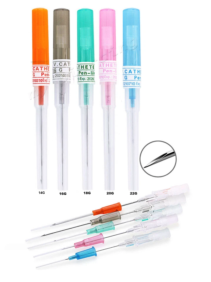 2 uds. Aguja perforadora corporal catéter cánula esterilizada 22 g 20 g 18 g 16 g 14 g Foto 2 de 2