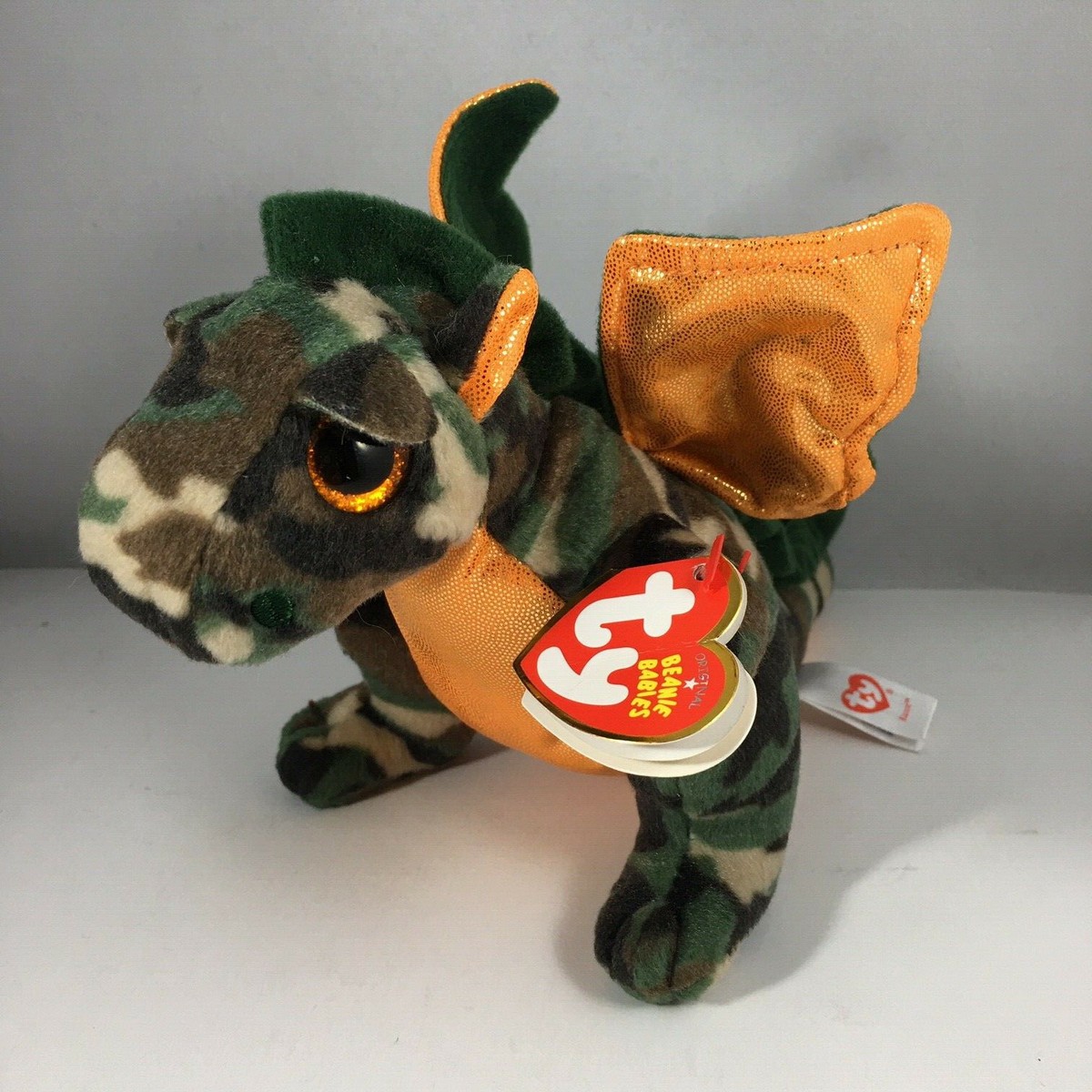 Ty Beanie Baby - RAZOR the Camouflage Dragon (6 Inch) NEW - MINT