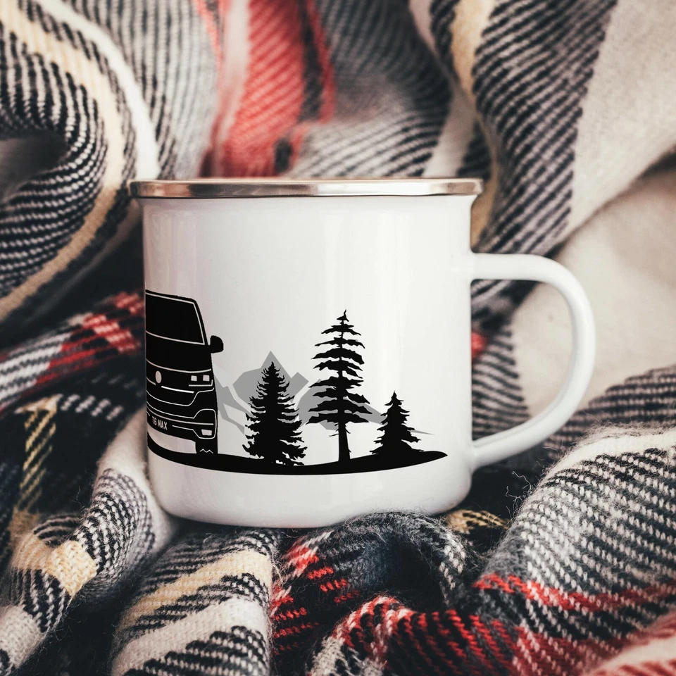 Personalised Bay/T25/T4/T5/T6 Mug Campervan Enamel Camper Mug - Transporter Mug - Image 2 of 4